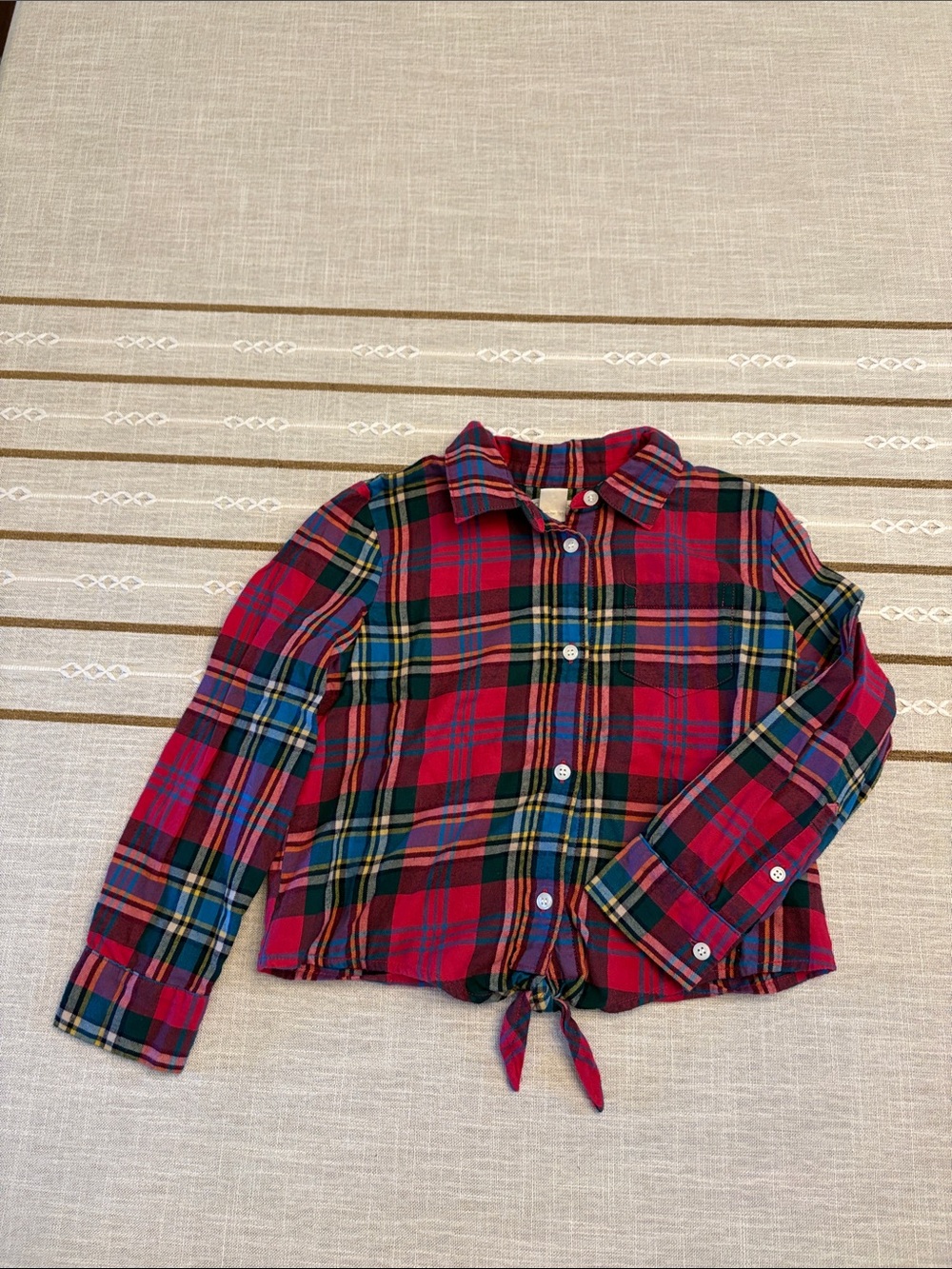Crewcuts Red Plaid Tie-Front Shirt